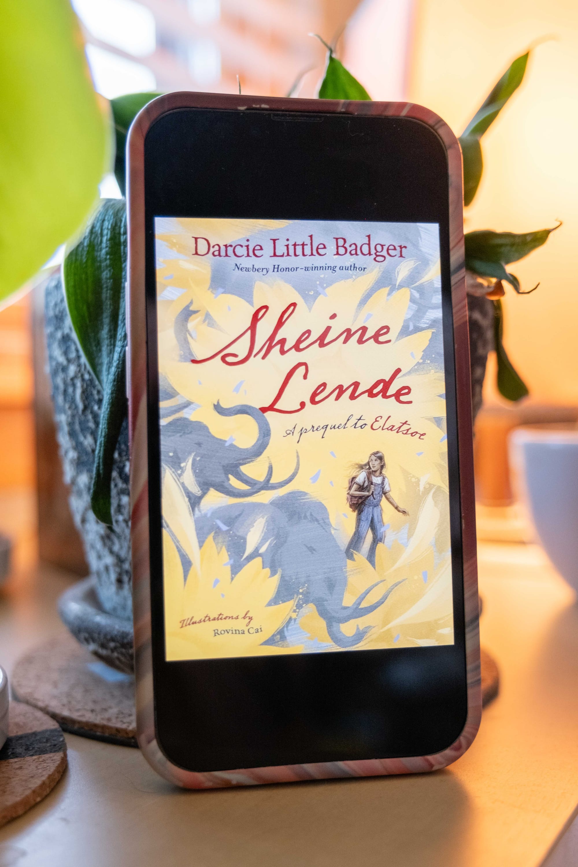 Book cover for Sheine Lende: A Prequel to Elatsoe by Darcie Little Badger on an iPhone